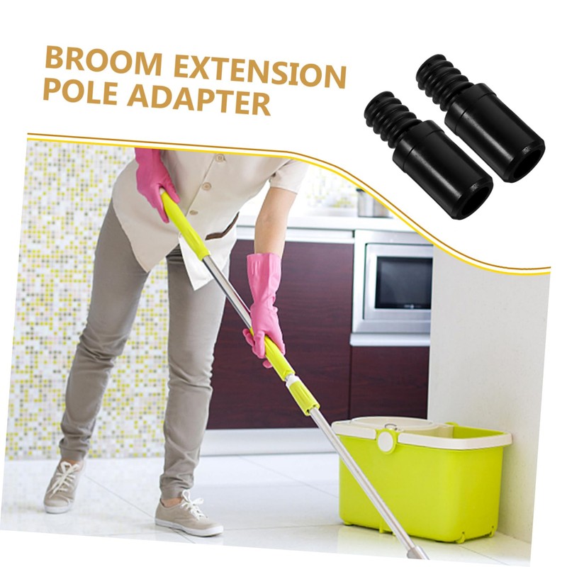 Mobestech 2pcs Replacement Threaded Handle Tips for Broom Poles Extension