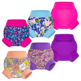 BIG ELEPHANT 6Pcs Baby Swim Diaper, Waterproof Reusable Swimming Diapers for Boys, Soft Breathable Swim Wear, 5T