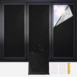 Mythosurge Blackout Blind, 145 X 300CM Portable blackout blinds Stick on Blinds for Window, Bedroom Nursery Loft Travel RV Car