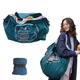 PUTCENDI Snoopy Shopping Bag, Large Capacity, Large Capacity, Waterproof, Durable, Popular, Reusable, green