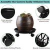 8 Packs Plant Caddy with Wheels 11.8" Plastic Rolling Plant
