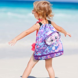 Rundago Drawstring Backpack for Kids, Sports Gym PE Bag for Kids, Drawstring Bags for Children, Backpack for Kids, Drawstring Gym Bag Swimming Bag for Kids, Waterproof Drawstring Backpack for Girls