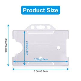 Vicloon Open Faced ID Card Badge Holders, 10pcs Landscape ID Card Holders, Rigid ID Card Holder Open-Faced Badge Holder for Identity Cards Passes Badge (White）