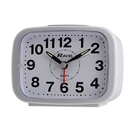 Ravel - Kingston Bold Bell Quartz Alarm Clock - White