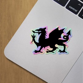 Holographic Decal Stickers of Welsh Dragon Premium Waterproof Vinyl Decal Stickers for Laptop Phone Accessory Helmet Car Window Mug Tuber Cup Door Wall Decoration ANDVER391603bHO