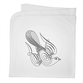 Azeeda 'Calligraphy Dove' Cotton Baby Blanket/Shawl (BY00037552)