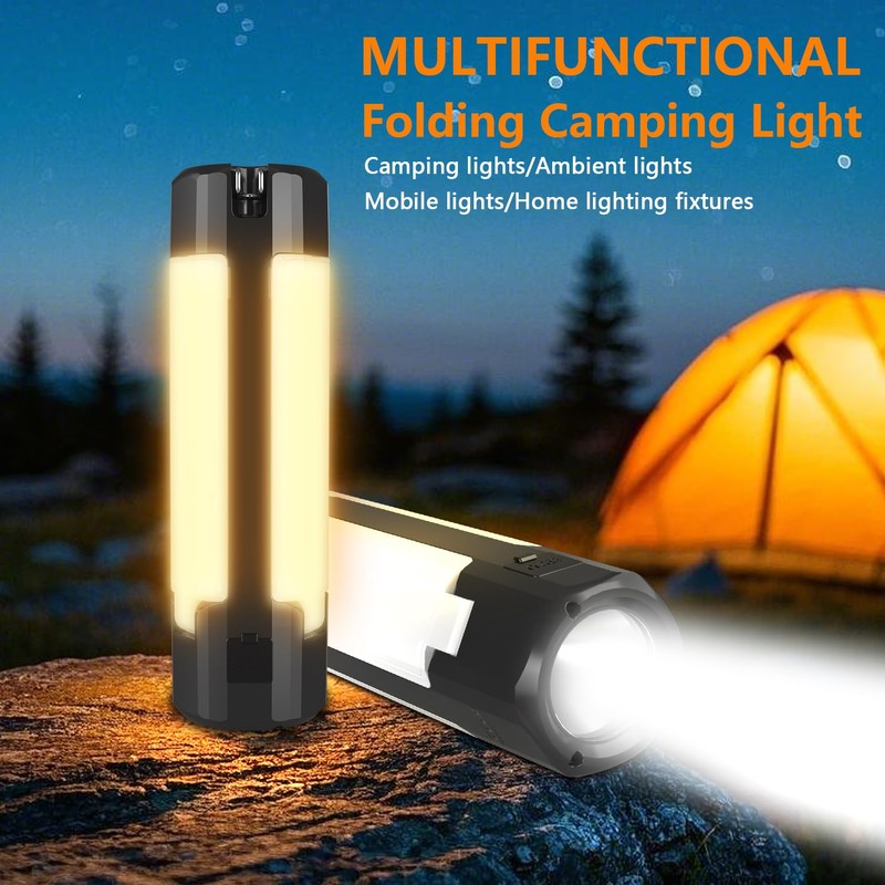 Topabol Solar Camping Lantern,Foldable USB Rechargeable LED Outdoor Camping Light