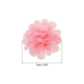 PATIKIL 2.8" Gasa Flores, 10uds Malla Tela Flores Costura Tela Apliques Diadema Adornos para Bricolaje Artesanía Boda Decoración, Salmón