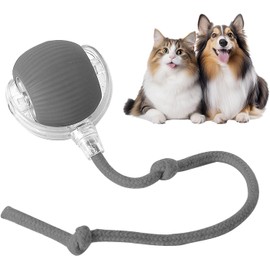 Juguete para Gatos Inteligente, Pelota Giratoria Automática de 360°, Duradera y Recargable por USB, Ideal para Gatos y Perros Pequeños (Gris)