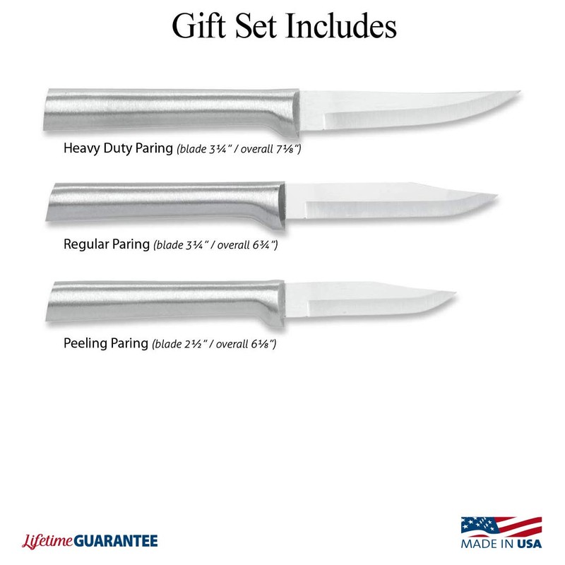 Rada Cutlery 3-Piece Paring Knife Galore Knife Gift Set, Silver
