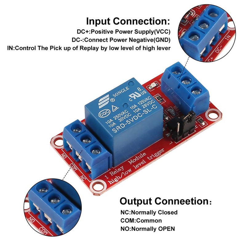 Aoicrie 5Pcs DC 5V 1 Channel Relay Module Board Shield