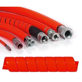 Electriduct 1 Inch Heavy Duty Spiral Wrap HDPE Flexible Plastic Cable Sleeve Hose Protector 10 Feet - Red