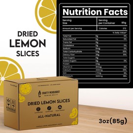 Dried Lemon Slices 3oz/85gm 23 to 37 Pcs, Citrus Dehydrated Fruit For Cocktails, Lemons For Cocktail and Decor, Cocktail Garnish and Decoration, Dried Lemon Peel, Garnishes for Drink and Juice
