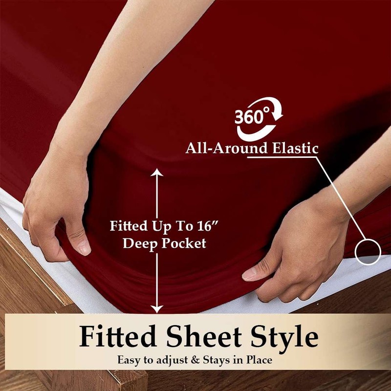 Split King Sheets Sets for Adjustable Bed, 5 Piece Bedding