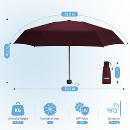 Yoobure Small Mini Umbrella with Case Light Compact Design Perfect for Travel Lightweight Portable Parasol Outdoor Sun&Rain Umbrellas