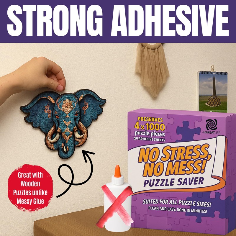 AGREATLIFE 24 Adhesive Puzzle Saver Sheets - Preserve 4 x