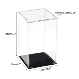 sourcing map Acrylic Clear Display Case Box Dustproof Protection Showcase Cube Collectibles Show Box 10x10x20cm