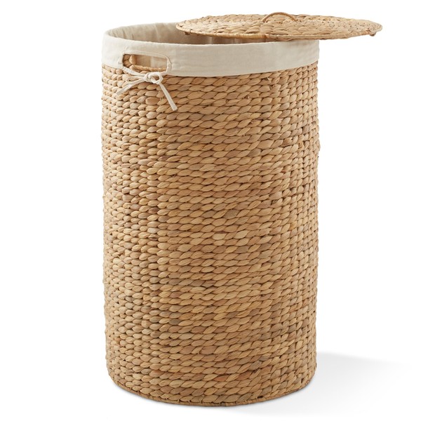 Casafield Round Laundry Hamper with Lid and Removable Liner Bag