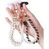 YJUBAOA 2 pcs Beaded Pearls Phone Wrist Strap, Detachable CellPhone