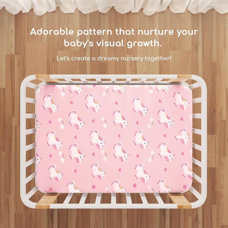 Yukkidds Next to Me Crib Sheets Fitted 83x50cm Baby Bedside