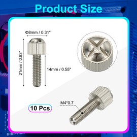 sourcing map 10 Pcs Computer Case Thumb Screws, M4x14 Thread PC Computer Case Fastener Thumb Screws for DIY PC Cover Power Supply PCI Slots Hard Drives
