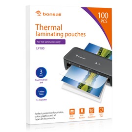 Bonsaii Laminating Sheets, 100 PCS 3mil Thermal Laminating Pouches, 9 x 11.5 inches, Letter Size, Clear and Durable, Suitable for Multiple Fields of Use-LP100
