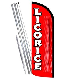 Vista Products Licorice Premium Windless Feather Banner Flag Kit (Flag, Pole, & Ground Mt)