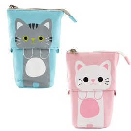 2pcs Telescopic Pencil Bag,Pencil Pouch Bag,Stationery Case Holder,Pen Storage Container,Standing Organizer,Stationery Case,for Kids,Students