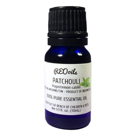 REOoils Patchouli Essential Oil from India, Pogostemon Cablin, 10 mL
