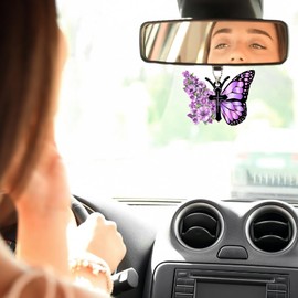 The Positive Christian Purple Faith Butterfly Key Chain & Rearview Mirror Ornament