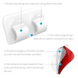 Outdoor Light Clips White 20pcs: Hooks for Outdoor String Lights for Hanging Heavy Duty Patio Fence Balcony Inside Waterproof UV-Resistant Cable Clips