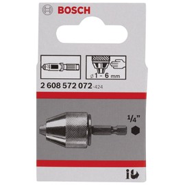 Bosch 2608572072 1/4 Hex Shank Keyless Chuck, 1mm/6mm