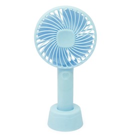 Honbay Handheld Rechargeable Fan Portable USB Fan Mini Hand Fan with Base for Home/Office/Travel - 3 Speeds, 4 Hours - Battery not Included (Blue)