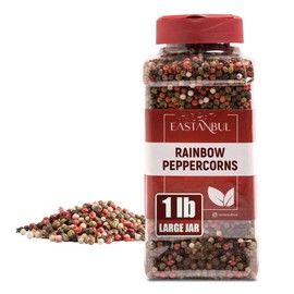 Eastanbul Rainbow Peppercorns for Grinder Refill, 1lb, Peppercorns Whole Rainbow White, Green, Pink, Black Pepper for Grinder Refills, Medley, Mixed, Assorted Pepper, Natural, Vegan, Non-GMO