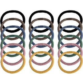 UaiUya 18pcs Minimalist Hair Tie Elastic Ponytail Holder for Women,No Damage Hair Bands for Girls(Multi-colored)