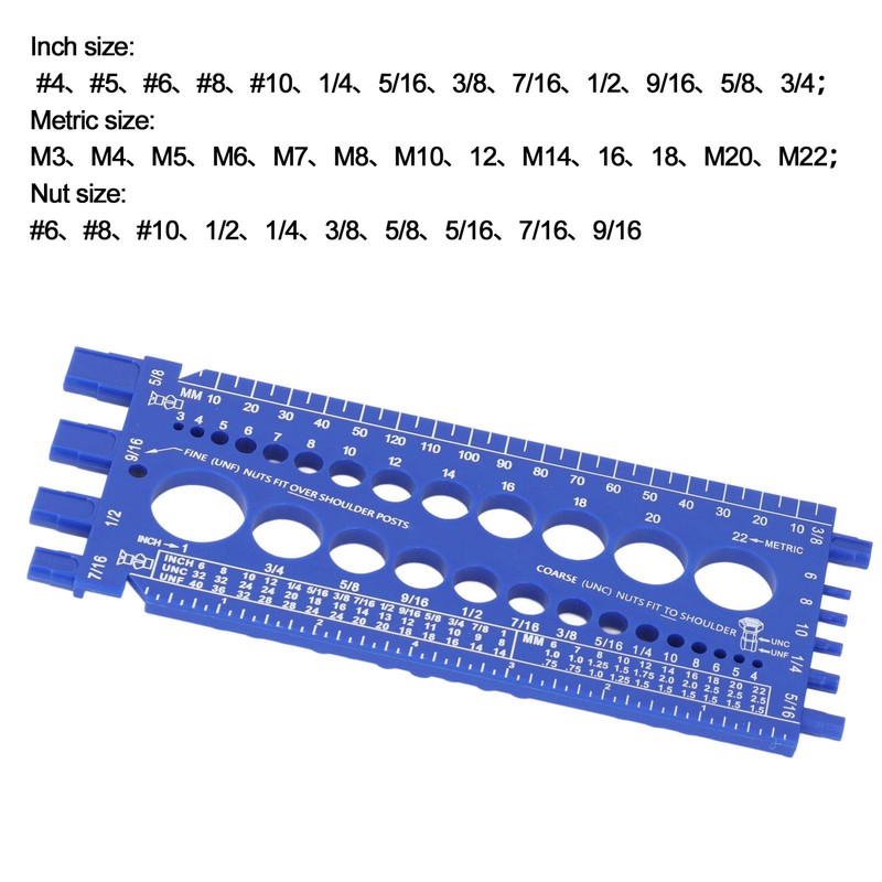 Nut Bolt and Thread Tester, Gauge for Inch and Metric