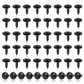 50 PCS Black Screws,Wafer Head Self Tapping Screws M5 X 16mm Carbon Steel Drilling Screw Self Drilling Screw Truss Head Self Drilling Screws for Sheet Metal,Aluminum, Wood,Plastics