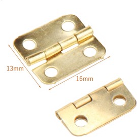 Mgoodoo Pack of 10 Mini Hinges Gold Stainless Steel Small Hinges Piano Band Mini Connector Drawer Butt Hinges with Replacement Golden Hinge Screws Hinges Foldable