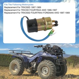 JDMSPEED Bomba de combustible de repuesto para Honda TRX350D Fourtrax Foreman 4WD 1987-1989, TRX350 Fourtrax 4WD 1986-1987 sustituye a 16710HA7672 16710-HA7-672 12V metal resistente