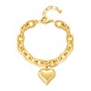 INNERDIVA Gold Heart Bracelets For Women Chunky Gold Cable Chain