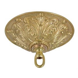 B&P Lamp® Heavy, Antique Style Cast Brass Canopy Kit, 5 1/2" Diameter
