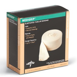 Medline Medigrip Elastic Latex Tubular Support Bandages, 1 Roll, Size G: 4-3/4"W x 11yd - for Large Thighs