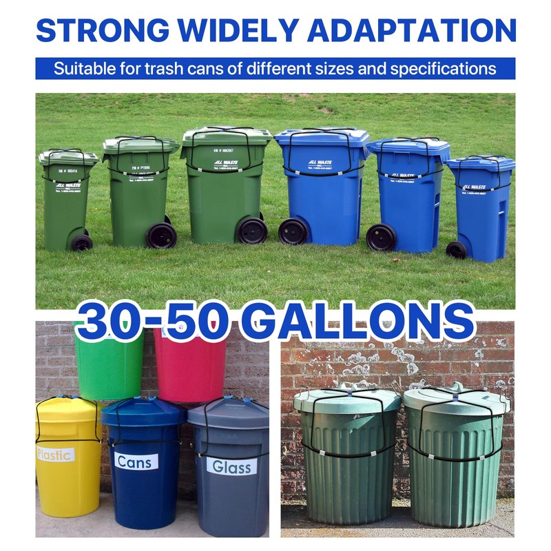 2PCS Trash Can Lid Locks for Animals, Garbage Can Bungee