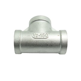 CDQBWKJGFJ 2 pcs Stainless Pipe Tee 3 Way Cast Pipe Fitting Female 1/2" NPT Threaded Connector T Shaped Adapter 304 Stainless Steel