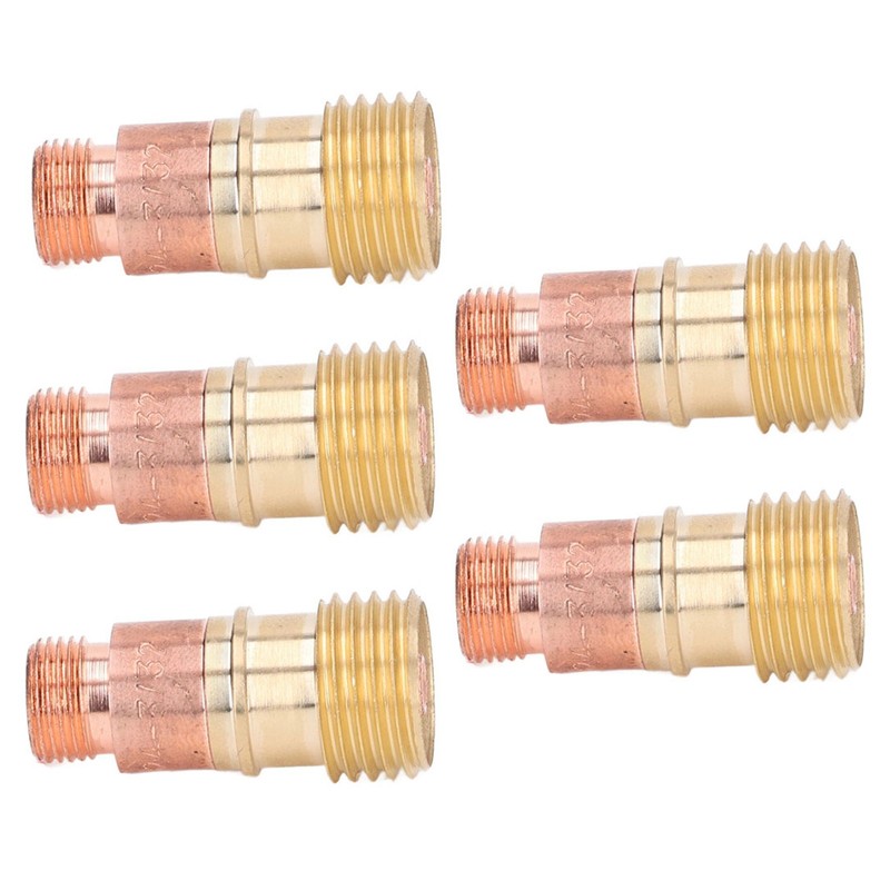 5Pcs 3/32in Gas Lens Collet Body Metal Welding Connector Replacement