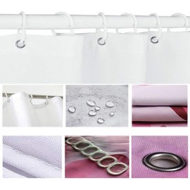 JIANGLANY Stone Wall Gate Lead to Beach 3D Image Shower Curtain for Garden, Seaside Blue Sea Sky White Clouds 3D Shower Curtain Tropical Summer Bathroom Decor Fabric with Hook 80X 80 inches Blue White