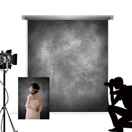 Kate Backdrops 1.5x2.2m Classic Dark Grey Texture Backdrops Retro Abstract Grey Gradient Photography Backgrounds Microfiber Studio Portrait Props for Photographyer