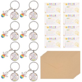 AWCIGG Set of 8 Teacher Gift Farewell Gifts for Teachers, Small People Need As Big Hearts As Your Educator, Key Fob Childminder, Nursery, Nursery Key Fob