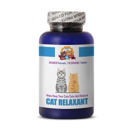 PETS HEALTH SOLUTION Calming Treats for Cats - Relaxant for Cats - Helps Keep Calm - Anxiety Relief - Treats - cat Soother - 90 Treats (1 Bottle)