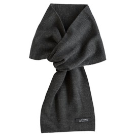[TAVARAT] 3-second scarf Mens short scarf compact size autumn spring acrylic nylon wool soft touch (charcoal gray)